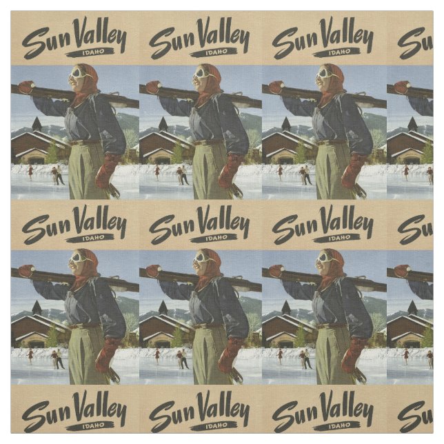 Vintage Sun Valley, Idaho customizable fabric (Swatch)