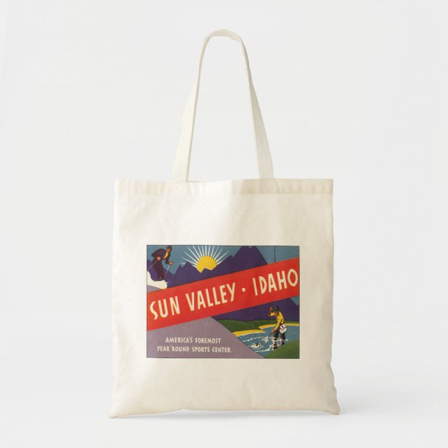 Vintage Sun Valley Idaho Tote Bag (Front)
