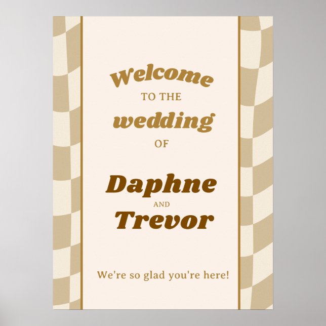 Vintage Sun Wedding Welcome Sign (Front)