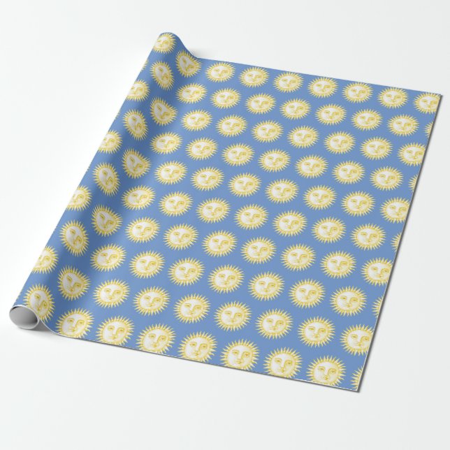 Vintage Sun Wrapping Paper (Unrolled)