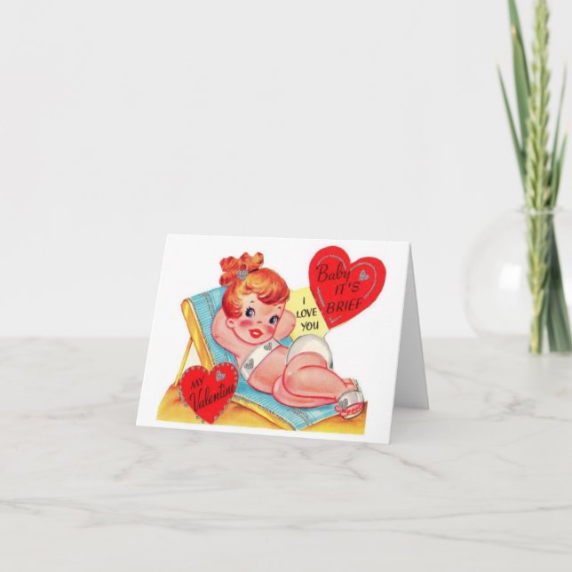 Vintage Sunbather Valentine's Day Card (Front)