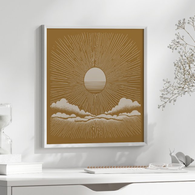 Vintage Sunburst Celestial Boho Nature-Inspired  Poster (Creator Uploaded)