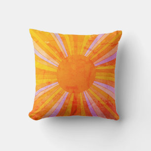 Vintage Sunburst Throw Pillow