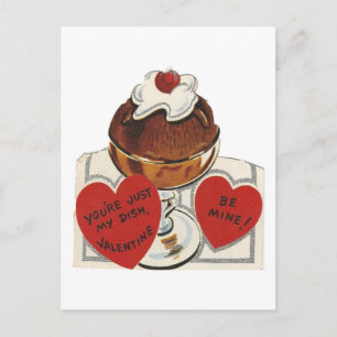 Vintage Sundae Valentine Holiday Postcard