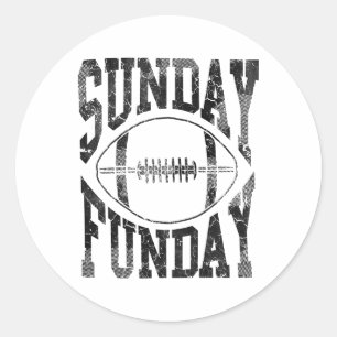 Vintage Sunday Funday Footll Men Women Kids Classic Round Sticker