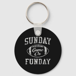Vintage Sunday Funday T Shirt Dallas Football Retr Key Ring