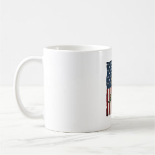 Vintage Sunflower American Flag Coffee Mug