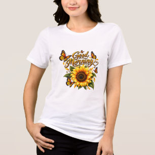 Vintage Sunflower and Butterflies Floral Graphic A Tri-Blend Shirt
