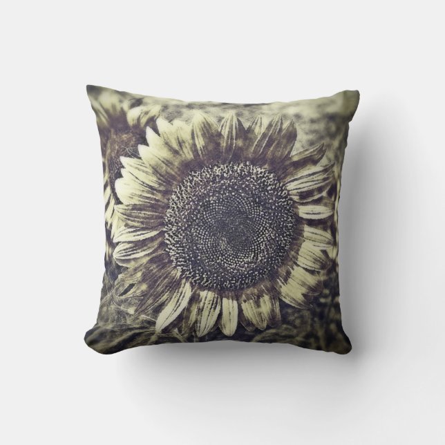Vintage Sunflower artwork #3 - Pillow (Front)