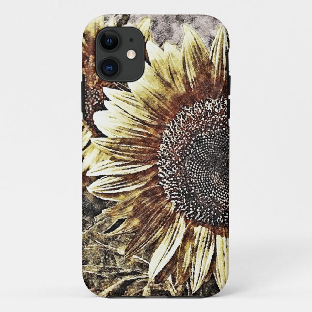 Vintage Sunflower artwork #4 - iphone case (Back)
