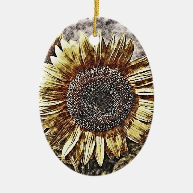 Vintage Sunflower artwork #4 - Ornaments (Front)