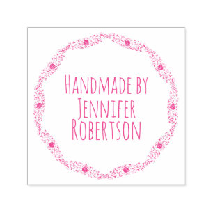 Vintage Sunflower Border Handmade By SelfInk Stamp