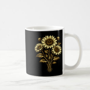 Vintage Sunflower Botanical Floral Nature Coffee Mug