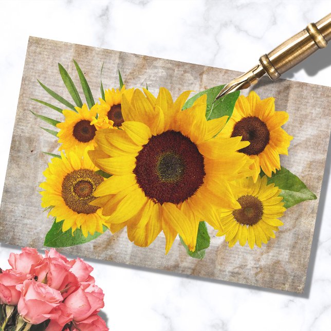 Vintage Sunflower Bouqet Decoupage Tissue Paper (Creator Uploaded)