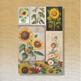 Vintage Sunflower Butterfly Seed Packet Ephemera   Tissue Paper