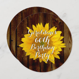 Vintage Sunflower Country Birthday Party Invitation