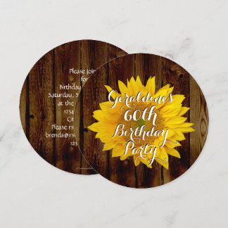 Vintage Sunflower Country Birthday Party Invitation