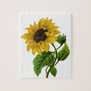 Vintage Sunflower Custom Gift Item Jigsaw Puzzle