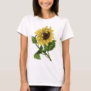 Vintage Sunflower Drawing Ceramic T-Shirt