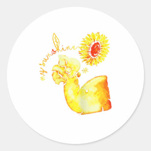 Vintage Sunflower Elephant Shirt Sunshine Ba Classic Round Sticker