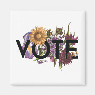 Vintage sunflower Floral Elegant Feminine Go Vote Magnet