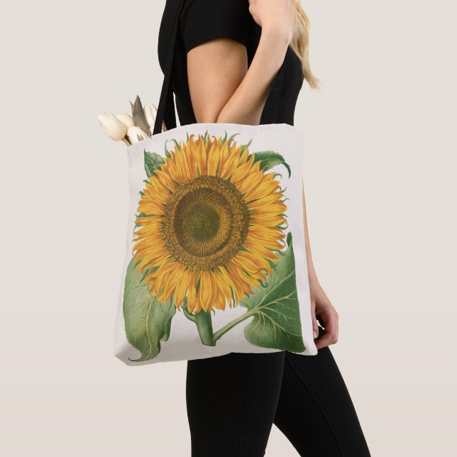 Vintage Sunflower Flower by Basilius Besler Tote Bag (Close Up)