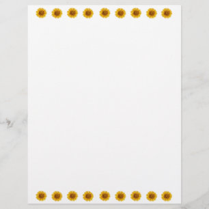 Vintage Sunflower Happy Flower Custom Letterhead