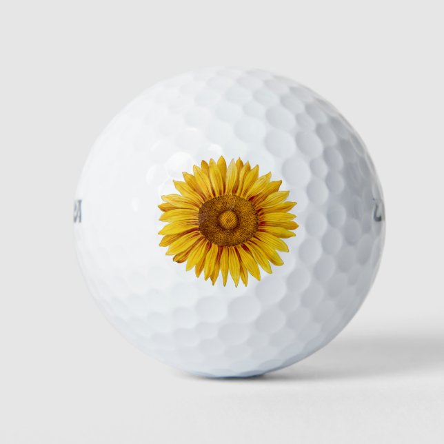 Vintage Sunflower Happy Flower Golf Balls (Front)