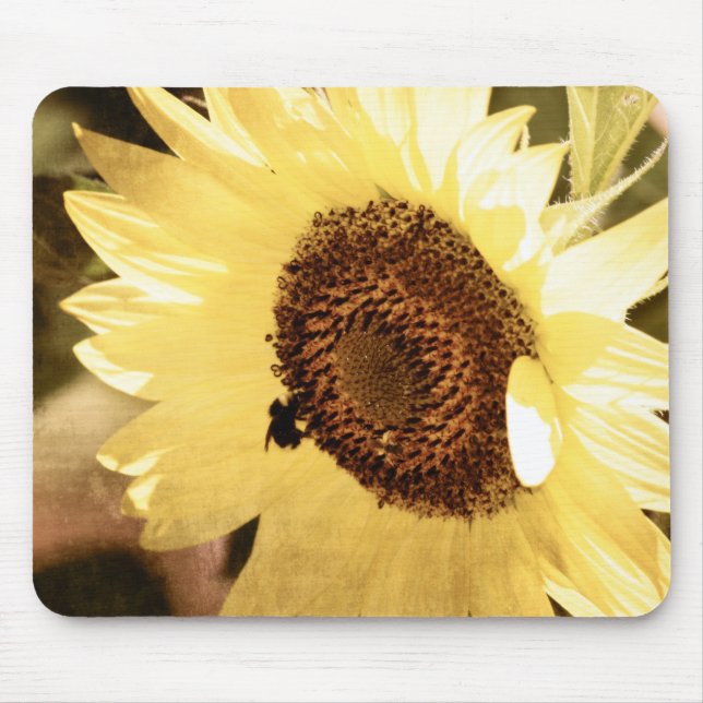 Vintage Sunflower Mouse Pad (Front)
