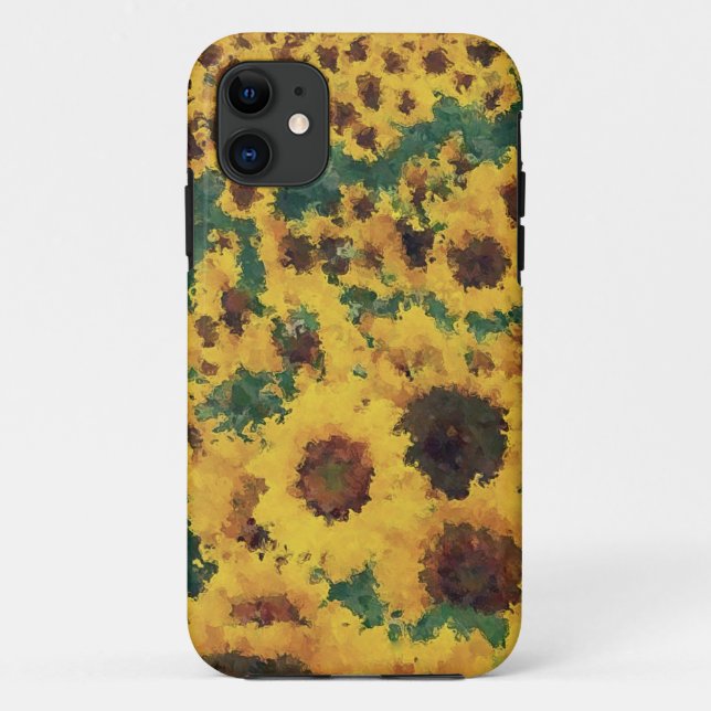 Vintage Sunflower painting art - iphone case (Back)