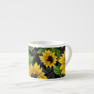 Vintage sunflower pattern espresso cup