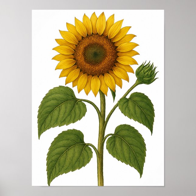 Vintage Sunflower Poster (Front)