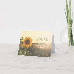 Vintage Sunflower Rustic Wedding Thank You