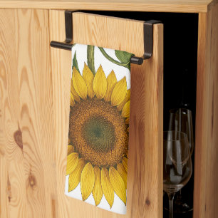 Vintage Sunflower Tea Towel