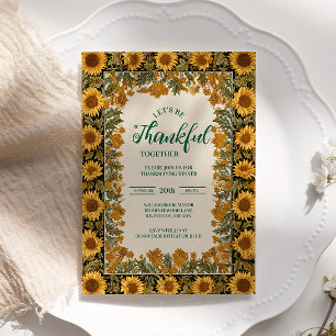 Vintage Sunflower Thanksgiving Celebration Invitation