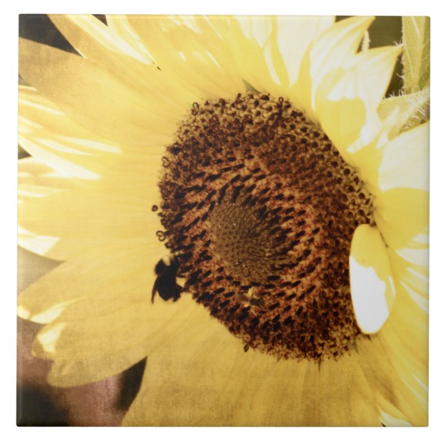 Vintage Sunflower Tile (Front)