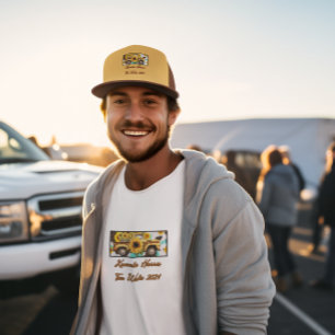 Vintage Sunflower Truck. Harris - Walz. Brown Trucker Hat