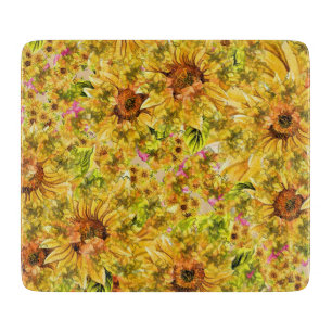 Vintage Sunflowers Art Cutting Board