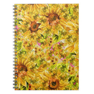 Vintage Sunflowers Art Notebook