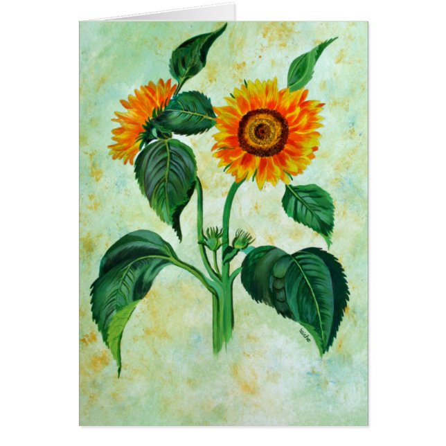 Vintage Sunflowers Botanical Art (Front)