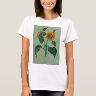 Vintage Sunflowers Botanical Art T-Shirt