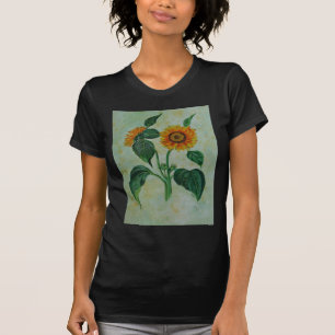 Vintage Sunflowers Botanical Art T-Shirt
