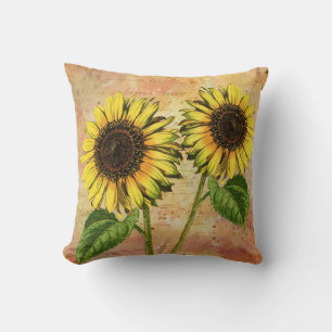 Vintage Sunflowers Cushion