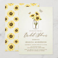 Vintage Sunflowers in Mason Jar Bridal Shower