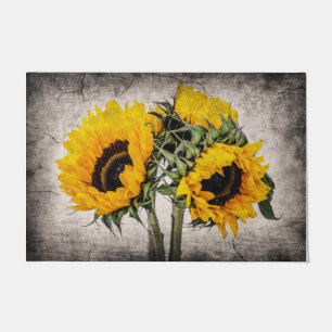 Vintage sunflowers Indoor Rug, Flower floor Doormat