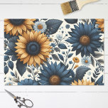 Vintage Sunflowers Navy Blue Daisies Decoupage Tissue Paper<br><div class="desc">Capture the essence of vintage charm with our Vintage Sunflowers Navy Blue Daisies Decoupage Tissue Paper. Immerse your projects in the warm glow of sunflowers paired with the timeless beauty of navy blue daisies. Perfect for DIY enthusiasts, floral aficionados, and those seeking a touch of vintage elegance in their creations....</div>