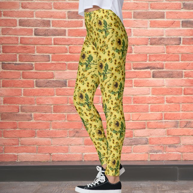 Vintage Sunflowers Pattern Leggings (Creator Uploaded)