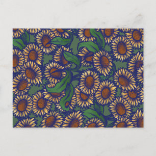 Vintage Sunflowers Postcard