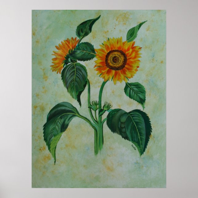 Vintage Sunflowers Poster (Front)