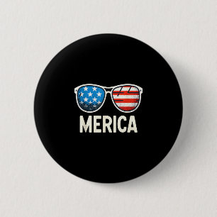 Vintage sunglass american flag 4th of july 6 cm round badge